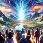 A highly detailed and realistic representation of an imaginary journey into a new world, as might be depicted in top-rated animation from Fall 2024. Visualize a mystical portal opening up, vibrant with pulsating energy. People of varying ages and from different ethnic backgrounds, such as Caucasian, Hispanic, Black, Middle Eastern, and South Asian, eagerly stepping towards it. Show landscapes of this new world, filled with unexplored terrains and breathtaking views: lofty mountains, dense forests, serene lakes. This high-definition image captures the wonder, excitement, and promise of exploration and discovery, as often characteristic of acclaimed anime shows.