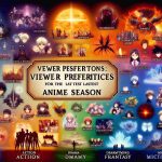 An image showcasing viewer preferences for the latest anime season. The illustration should represent numerous elements from popular genres such as action, romance, drama, and fantasy. The design must include objects indicating different tastes in anime such as epic battles, heartwarming moments, dramatic climaxes, and mystical realms. Additionally, it should symbolically represent the demographic variety of anime fans. Lastly, the image should be made in a high-definition realistic style. Remember that this image should not depict any specific copyrighted characters or shows.