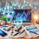 Generate a realistic HD photo displaying the drama that symbolizes the state of Sana Biotechnology stocks. The image should have elements such as stock market charts, trending arrows, financial newspapers, and a computer or phone screen showing stock market fluctuations.